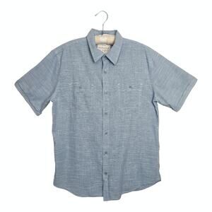 WEATHERPROOF Mens Blue Shirt Button Down Shirt Size L Short Sleeve Casual Top